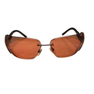 Bvlgari Unisex Rimless Sunglasses Multicolor Frame Brown Lens